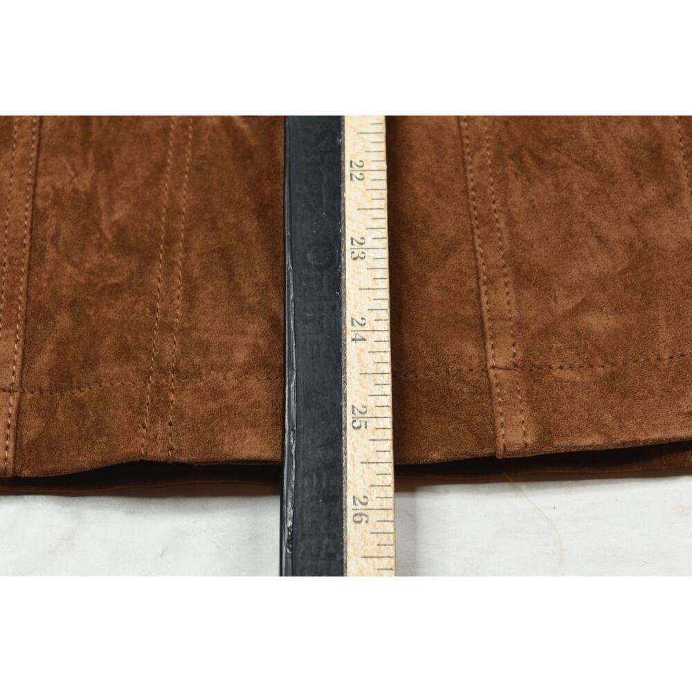 Vintage Eddie Bauer Seattle Suede Jacket Womens Small Brown Long Sleeve ButtonUp - Picture 9 of 12